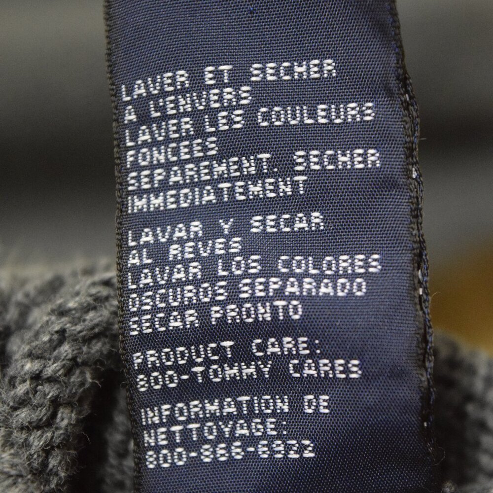Y2K VTG Tommy Hilfiger Cotton Sweater Men Pullover Sz XL Gray THICK Academia - Picture 5 of 7